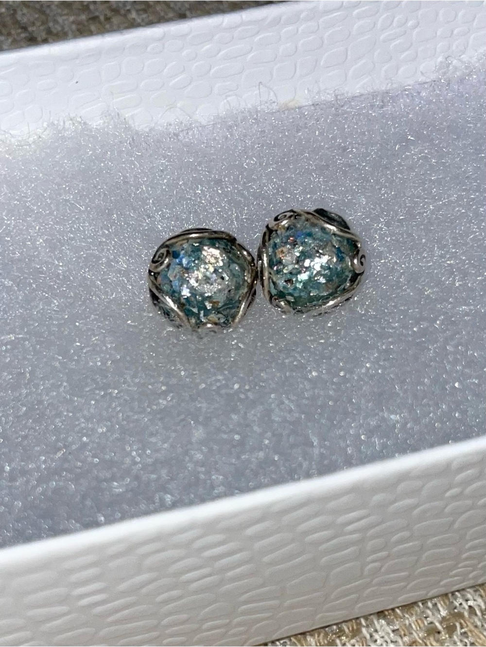 DANNY NEWFELD PAZ CREATIONS Roman Glass Sterling Silver Stud Earrings
